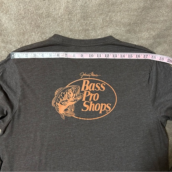 Bass Pro Shops Long Sleeve Cotton T-Shirt Large Brown with Orange Print - Picture 7 of 8